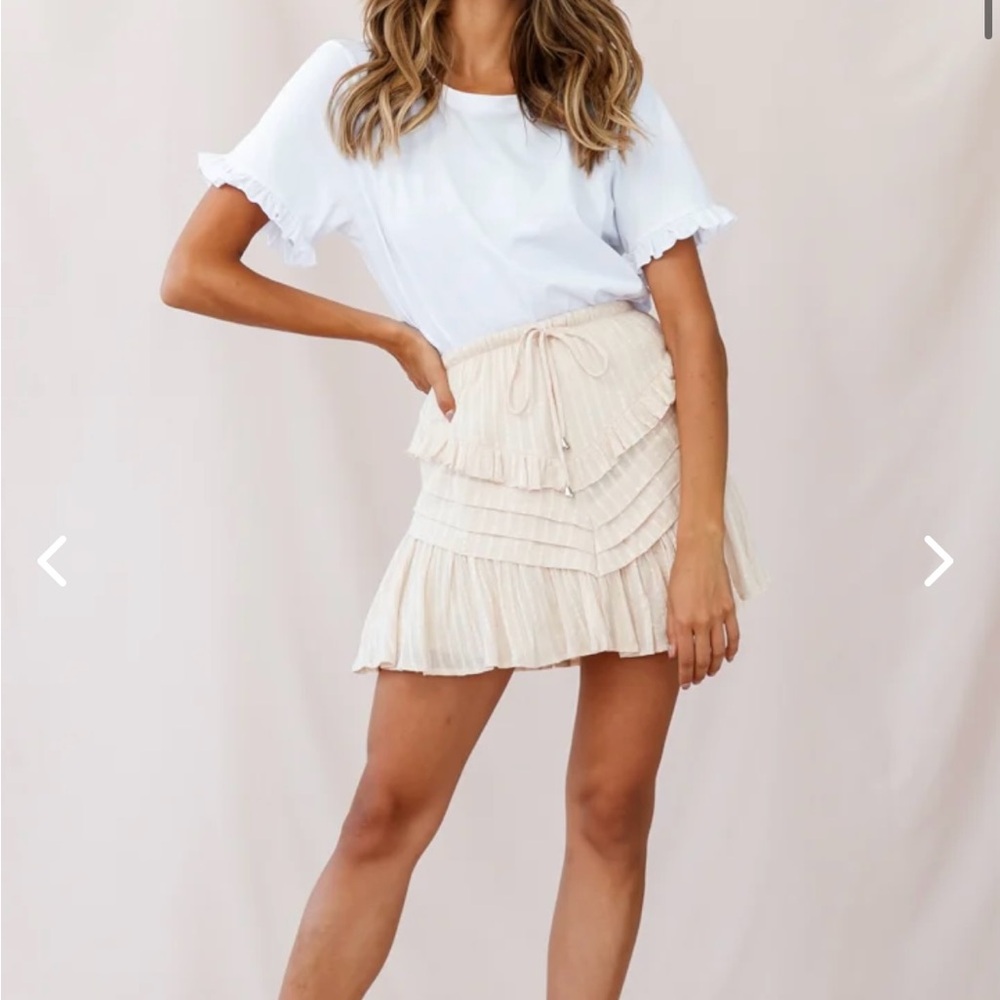 Angel Biba Cream Ruffled Skirt XS